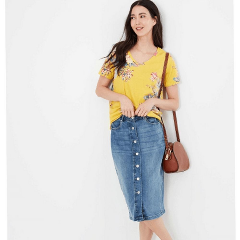 Joules Celina Print V Neck T-Shirt sz 22